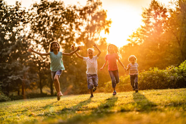 istock Happy kids running to the camera 1069286860