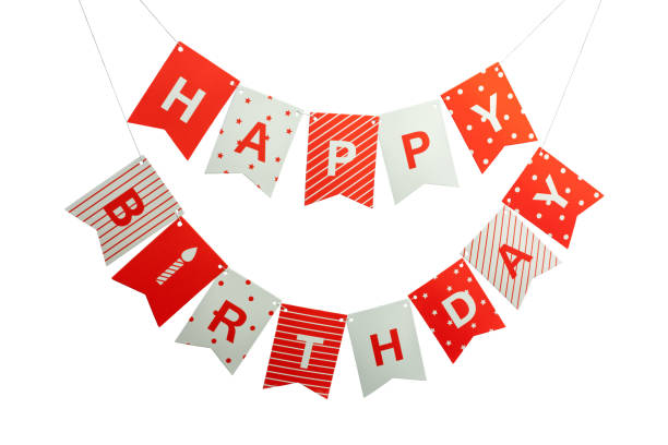 Happy Birthday Banner Flags Stock Photo - Download Image Now - Birthday,  Decoration, Bunting - iStock