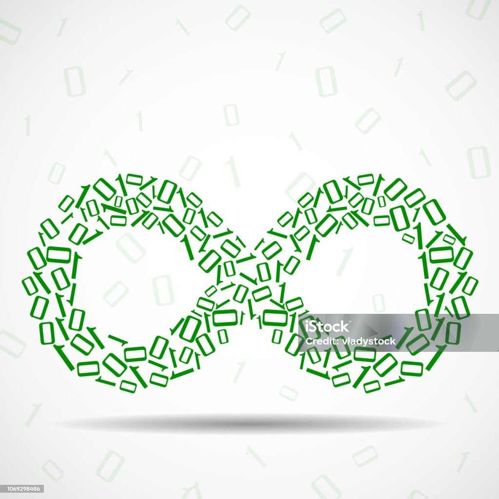 Abstract Sign Infinity From Binary Code Stock Illustration - Download ...