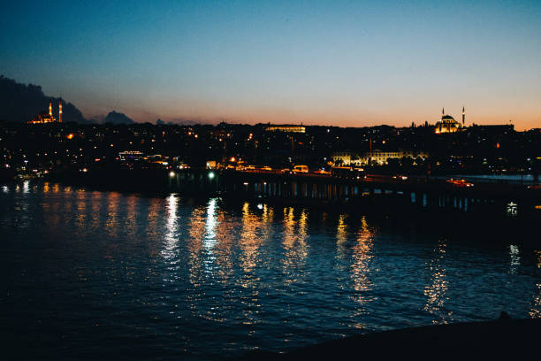 istock Ataturk bridge on Golden Horn at night 1069301544