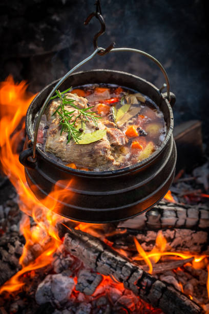 istock Hot and yummy hunter's stew with meat and carrots 1069304368