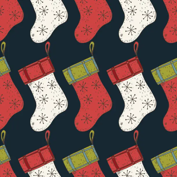 Vector illustration of Old Fashioned Christmas Background