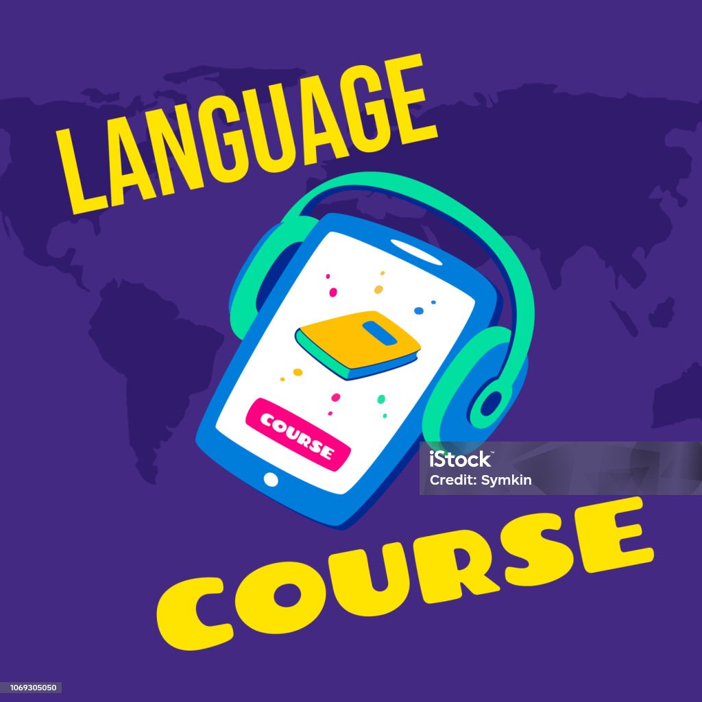 Language Learning Digital Background Learning Languages Concept Language Classes On The Phone The Choice Of ...