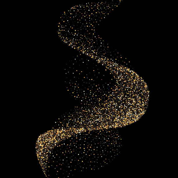 abstrakte welle von rauch, spray und vernebeln. dynamische 3d elemente - black gold abstract spiral stock-grafiken, -clipart, -cartoons und -symbole