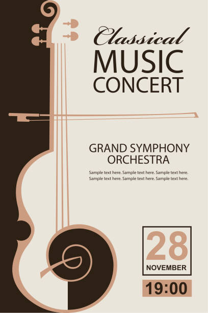 classical concert poster classical music concert poster with violin image classical stock illustrations