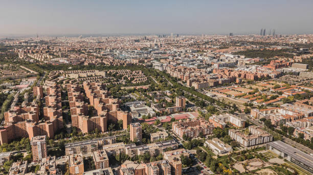 Aerial view of Madrid stock photo