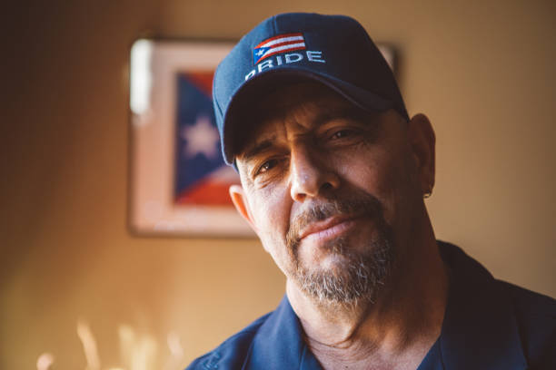 portrait of a proud Puerto Rican man stock photo