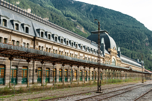 International train station abandoned in Canfranc, Spain