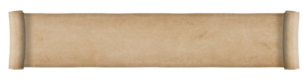 Old paper scroll - long stock photo