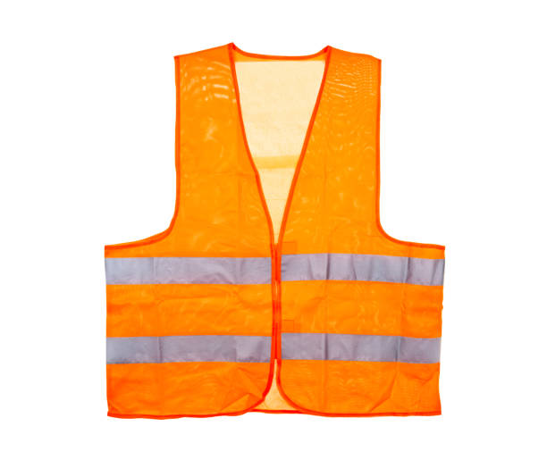 istock Orange safety vest, isolated on a white background with a clipping path. 1069322250