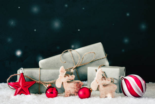 istock Red Decoration, Copy Space For Advertisement, Snowflakes 1069330386