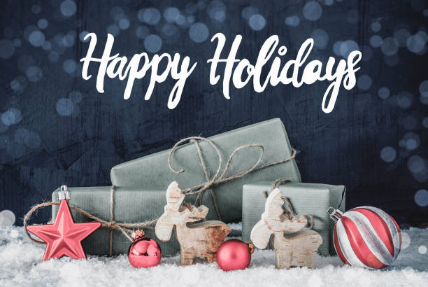 istock Christmas Decoration, Calligraphy Happy Holidays, Bokeh Effect 1069332568