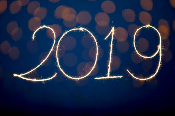istock Happy New Year 2019 with Sparklers 1069346674