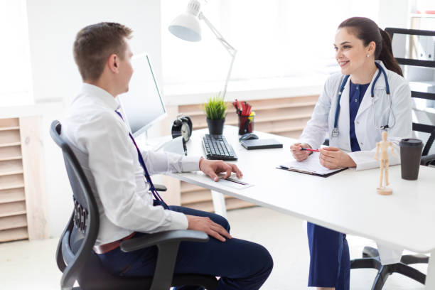 istock The young man came to see the doctor. 1069358994