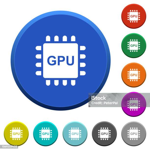 Gpu Button Image Graphics Processing Unit Beveled Buttons Stock Illustration - Download ...