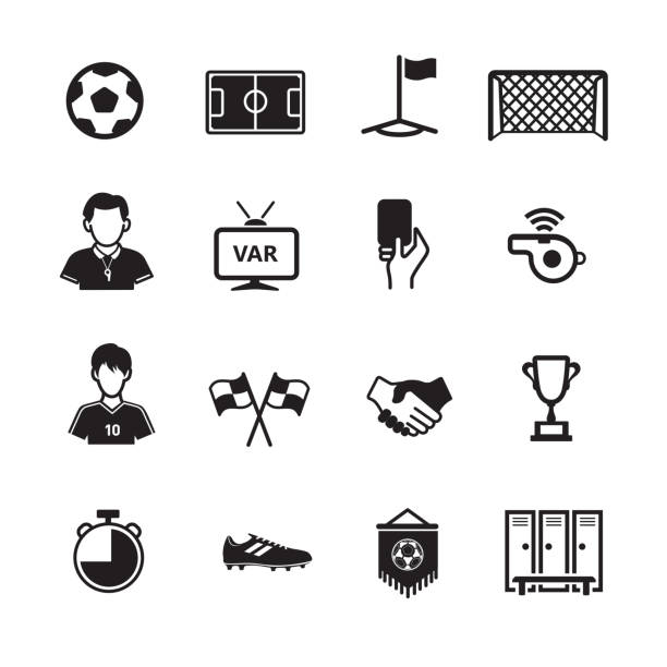 ilustrações de stock, clip art, desenhos animados e ícones de soccer icon - sports team locker room