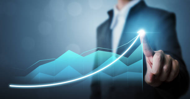 istock Business development to success and growing growth concept, Businessman pointing arrow graph corporate future growth plan 1069371570