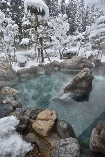 istock CHot spring with Snow ourtyard covered by snow. 1069371572