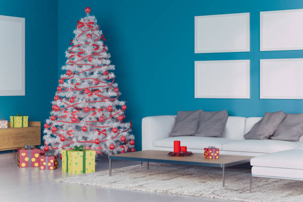 istock Christmas Tree With Presents In A Cozy Home 1069373408