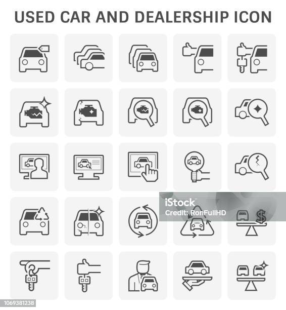 Used Car Icon Stock Illustration - Download Image Now - Icon Symbol, Car, Car Salesperson