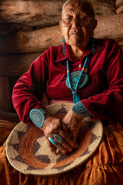 istock Beautiful Eighty Five Year Old Senior Native American Navajo Woman Posing Inside an Authentic Hogan 1069410868