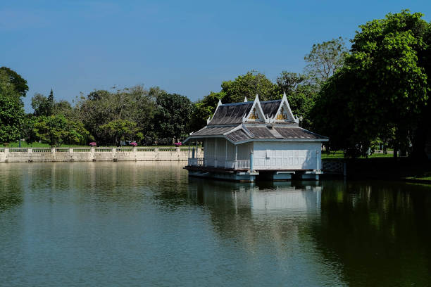 istock Old house near river 1069411312