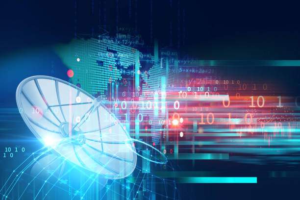 istock 3d illustration of Satellite dish  on abstract technology background 1069419272