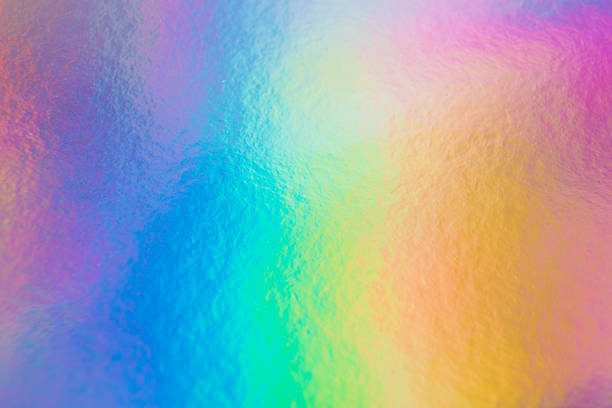 un papier coloré hologramme - couleur irisée photos et images de collection