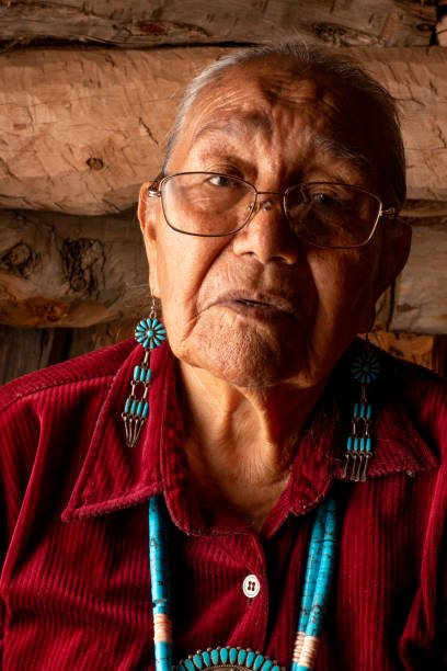 istock Beautiful Eighty Five Year Old Senior Native American Navajo Woman Posing Inside an Authentic Hogan 1069425144