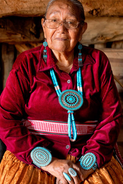 istock Beautiful Eighty Five Year Old Senior Native American Navajo Woman Posing Inside an Authentic Hogan 1069425640