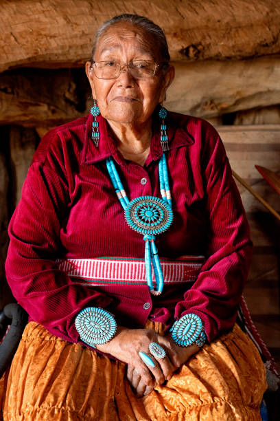 istock Beautiful Eighty Five Year Old Senior Native American Navajo Woman Posing Inside an Authentic Hogan 1069425658