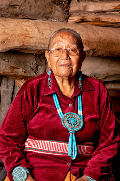 istock Beautiful Eighty Five Year Old Senior Native American Navajo Woman Posing Inside an Authentic Hogan 1069425714