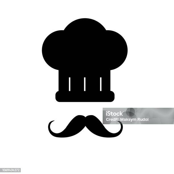 Chef Icon On White Background Stock Illustration - Download Image Now - Chef, Chef's Hat, Hat