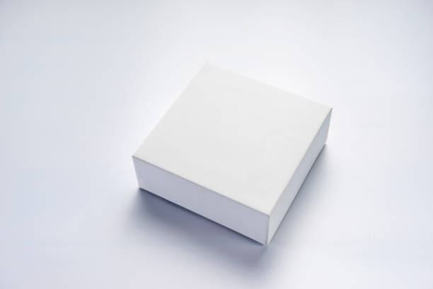 An empty white box stock photo