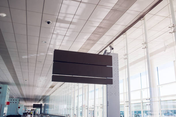 istock Empty Airport Board. Check in. Airport Departure & Arrival Information Board Sign. 1069440888
