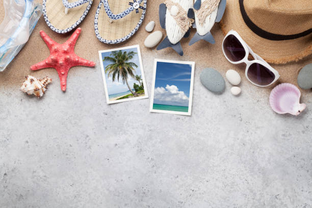 istock Travel vacation accessories and photos 1069444822