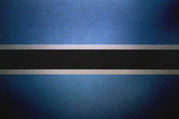 Botswana Flag printed on a paper sheet.