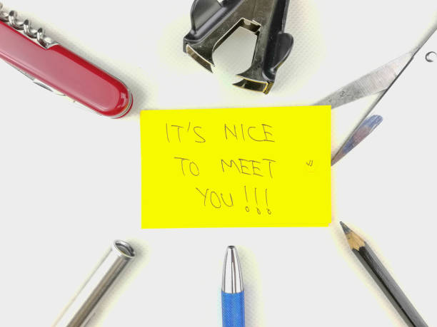 istock Hand drawing emoji emoticon face and Greeting words with stationery 1069468032