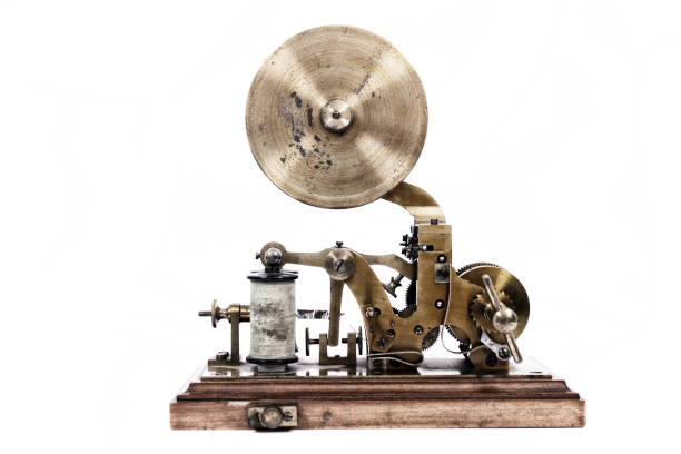 antigua máquina de telégrafo - wireless telegraphy fotografías e imágenes de stock