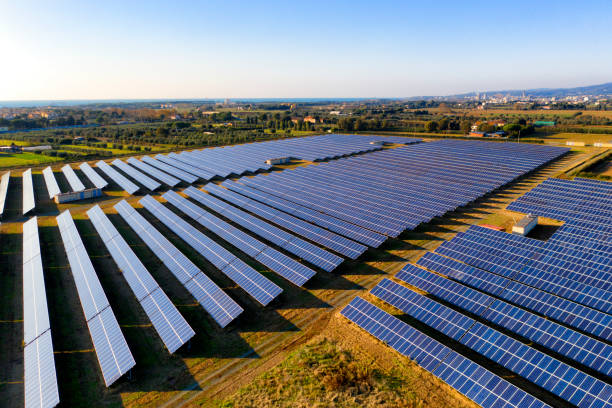 istock Aerial view of Solar Panel in Tuscany, Italy 1069470984
