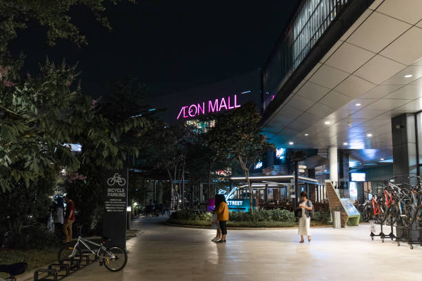 Aeon Mall BSD Tangerang, Indonesia - October 5, 2018: Entrance view of Aeon Mall BSD. tangerang photos stock pictures, royalty-free photos & images