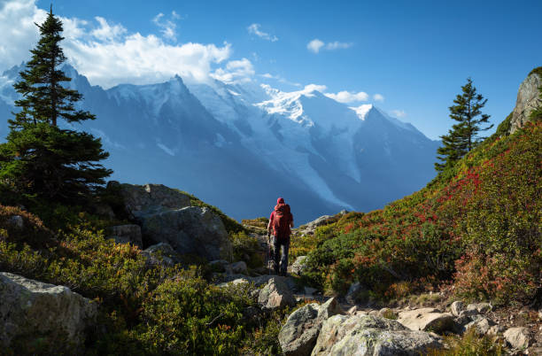 randonnée de chamonix - mont blanc massif photos et images de collection
