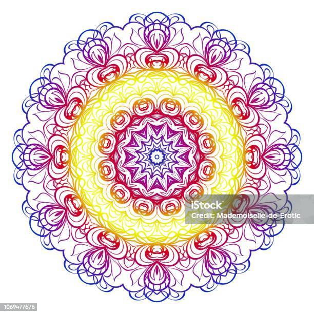 Mandala For Design Greeting Card Invitation Coloring Book Arabic Indian Motifs Vector Illustration Stock Illustration - Download Image Now