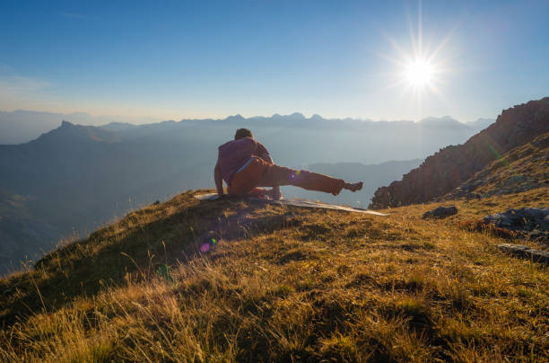 istock Yoga arm balance in the mountains 1069479714
