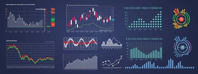 Network Screen Set Of Intelligent Technology Hud Interface Network Management Data ...