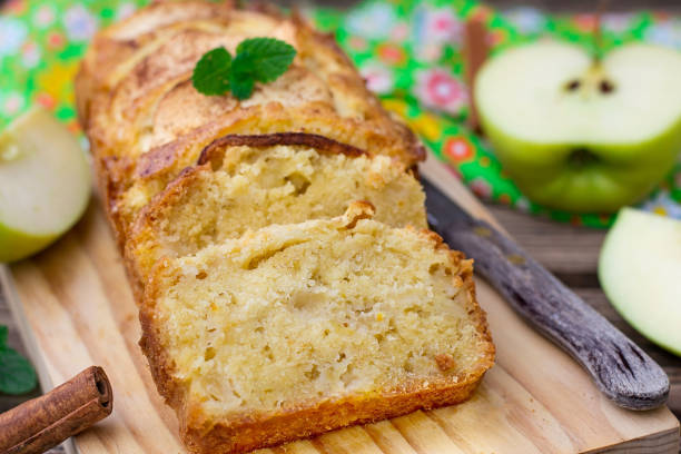Sweet apple cake with cinnamon and sugar