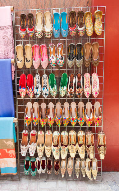 istock traditional shoes for sale in Dubai souk 1069485936
