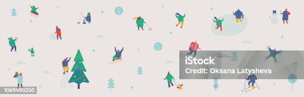 Vector Simple Pattern On Winter Holiday Season And Christmas Stock Illustration - Download Image Now