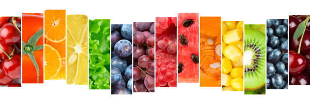 istock Mixed of color fruits and vegetables 1069490318