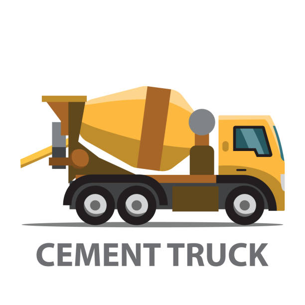 cement Truck under Construction  , Vector illustration cartoon character design. vector art illustration